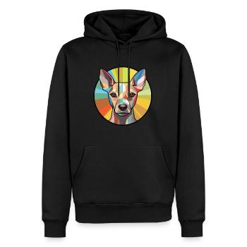 American Terrier sans poils chien race aquarelle - Sweat à capuche Premium bio Homme - noir - Devant - Nico (187cm)