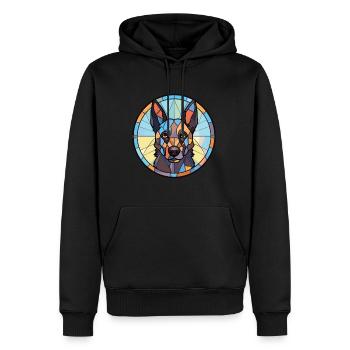 Berger Belge Groenendael race de chien aquarelle - Sweat à capuche Premium bio Homme - noir - Devant - Nico (187cm)