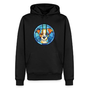 Bleu de Gascogne Petit Dog Rasse Aquarellglas - Männer Premium Bio Hoodie - Schwarz - Vorne - Nico (187cm)