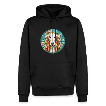 Barzoï chien race coloré aquarelle Illustration - Sweat à capuche Premium bio Homme - noir - Devant - Nico (187cm)