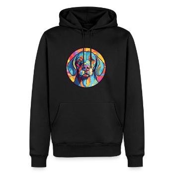 Hunderasse Bunte Aquarell Illustration - Männer Premium Bio Hoodie - Schwarz - Vorne - Nico (187cm)