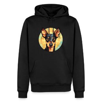 Anglais Toy Terrier Black Tan chien race aquarelle - Sweat à capuche Premium bio Homme - noir - Devant - Nico (187cm)