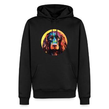 Boykin Spaniel chien race aquarelle Illustration - Sweat à capuche Premium bio Homme - noir - Devant - Nico (187cm)