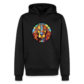 Field Spaniel Hunderasse Aquarell Illustration - Männer Premium Bio Hoodie - Schwarz - Vorne - Nico (187cm)