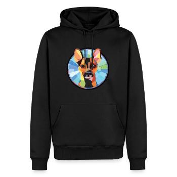 Decker Rat Terrier Dog Breed Colorful Watercolor - Men’s Premium Organic Hoodie - black - Front - Nico (187cm)
