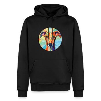Galgo Español Hunderasse Aquarell Illustration - Männer Premium Bio Hoodie - Schwarz - Vorne - Nico (187cm)