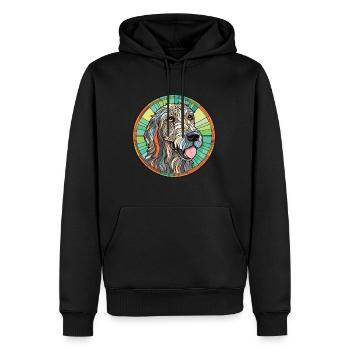 Irish Wolfhound chien race aquarelle Illustration - Sweat à capuche Premium bio Homme - noir - Devant - Nico (187cm)