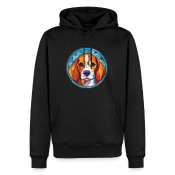 Kerry Beagle chien race aquarelle Illustration - Sweat à capuche Premium bio Homme - noir - Devant - Nico (187cm)