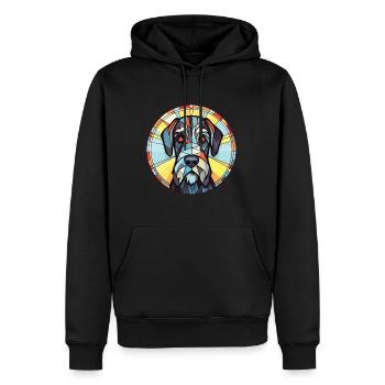 Riesenschnauzer Hunderasse Aquarell Illustration - Männer Premium Bio Hoodie - Schwarz - Vorne - Nico (187cm)