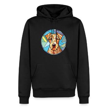 Lakeland Terrier chien race aquarelle Illustration - Sweat à capuche Premium bio Homme - noir - Devant - Nico (187cm)