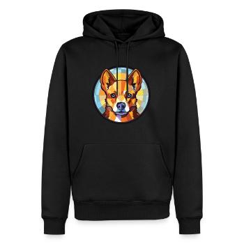Lancashire Heeler chien race aquarelle colorée - Sweat à capuche Premium bio Homme - noir - Devant - Nico (187cm)