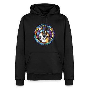 Siberian Husky Hunderasse Aquarell Illustration - Männer Premium Bio Hoodie - Schwarz - Vorne - Nico (187cm)