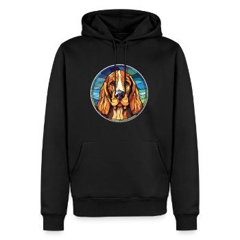 Smalandsstovare Smaland Hound race chien aquarelle - Sweat à capuche Premium bio Homme - noir - Devant - Nico (187cm)