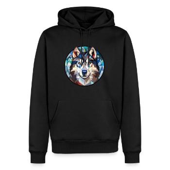 Siberian Husky Hunderasse Aquarell Illustration - Männer Premium Bio Hoodie - Schwarz - Vorne - Nico (187cm)