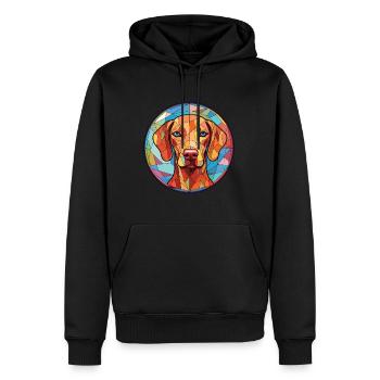 Vizsla race de chien coloré aquarelle Illustration - Sweat à capuche Premium bio Homme - noir - Devant - Nico (187cm)