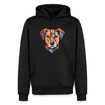 Hygenhund chien race aquarelle verre Illustration - Sweat à capuche Premium bio Homme - noir - Devant - Nico (187cm)