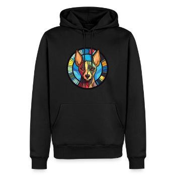 Inca haarlose Hunderasse Aquarell Illustration - Männer Premium Bio Hoodie - Schwarz - Vorne - Nico (187cm)