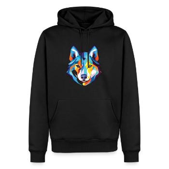 Siberian Husky Hunderasse Aquarell Illustration - Männer Premium Bio Hoodie - Schwarz - Vorne - Nico (187cm)