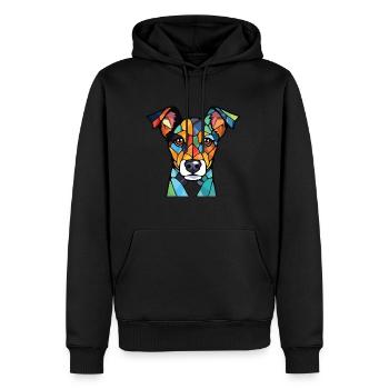 Illustration à l’aquarelle de race de chien Terrier japonais - Sweat à capuche Premium bio Homme - noir - Devant - Nico (187cm)