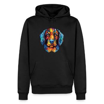 Kyi Leo Hunderasse Bunte Aquarell-Illustration - Männer Premium Bio Hoodie - Schwarz - Vorne - Nico (187cm)