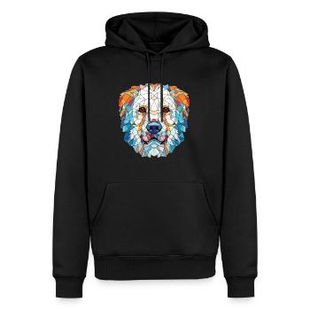 Maremma Sheepdog Dog Breed Watercolor Illustration - Men’s Premium Organic Hoodie - black - Front - Nico (187cm)