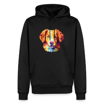 Nova Scotia Duck Tolling Retriever Dog Watercolor - Men’s Premium Organic Hoodie - black - Front - Nico (187cm)