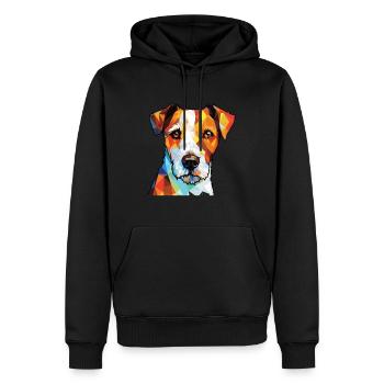 Parson Russell Terrier Hunderasse Aquarellglas - Männer Premium Bio Hoodie - Schwarz - Vorne - Nico (187cm)