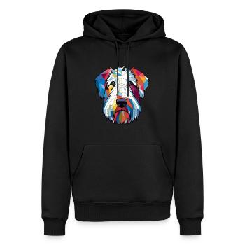 Sealyham Terrier Dog Breed Watercolor Illustration - Men’s Premium Organic Hoodie - black - Front - Nico (187cm)