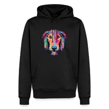 Scottish Deerhound Hunderasse buntes Aquarell - Männer Premium Bio Hoodie - Schwarz - Vorne - Nico (187cm)