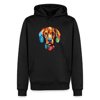 Illustration à l’aquarelle de race de chien slovaque Cuvac - Sweat à capuche Premium bio Homme - noir - Devant - Nico (187cm)