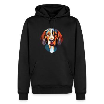 Sibirischer dreifarbiger Hund Hunderasse Aquarellglas - Männer Premium Bio Hoodie - Schwarz - Vorne - Nico (187cm)