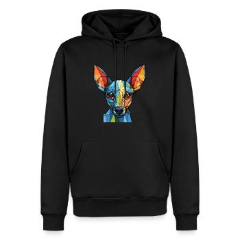 Xoloitzcuintli Hunderasse Aquarell Illustration - Männer Premium Bio Hoodie - Schwarz - Vorne - Nico (187cm)