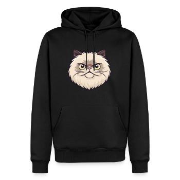 Himalaya-Katze-Karikatur-Aquarell-Illustration - Männer Premium Bio Hoodie - Schwarz - Vorne - Nico (187cm)
