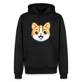 Bambino Cat Cartoon Illustration à l’aquarelle - Sweat à capuche Premium bio Homme - noir - Devant - Nico (187cm)