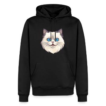 Ragdoll Cat Cartoon Illustration à l’aquarelle - Sweat à capuche Premium bio Homme - noir - Devant - Nico (187cm)