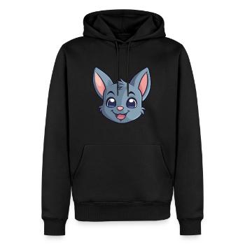 Korat Cat Colorful Cartoon Watercolor Illustration - Men’s Premium Organic Hoodie - black - Front - Nico (187cm)