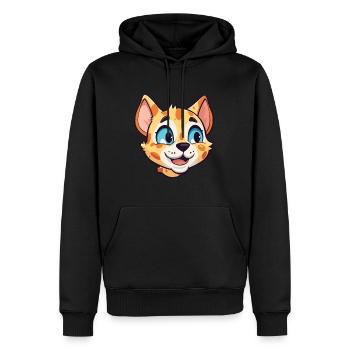 Ocicat Illustration Aquarelle De Dessin Animé Coloré - Sweat à capuche Premium bio Homme - noir - Devant - Nico (187cm)