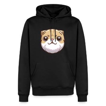Schottische Falte Kurzhaar Katze Karikatur Aquarell Kunst - Männer Premium Bio Hoodie - Schwarz - Vorne - Nico (187cm)