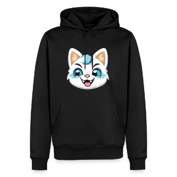 Hantilly Tiffany chat dessin animé aquarelle Clipart - Sweat à capuche Premium bio Homme - noir - Devant - Nico (187cm)