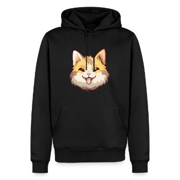 Illustration à l’aquarelle de dessin animé de chat de Chypre - Sweat à capuche Premium bio Homme - noir - Devant - Nico (187cm)