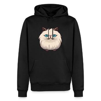 Illustration à l’aquarelle de dessin animé de chat de l’Himalaya - Sweat à capuche Premium bio Homme - noir - Devant - Nico (187cm)