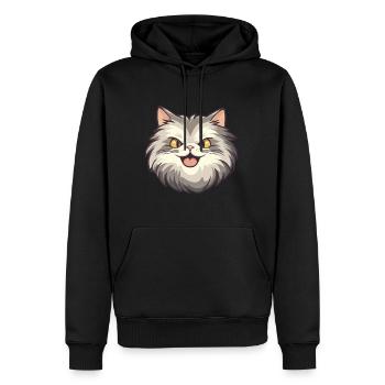 Sibirische Katze Karikatur Aquarell Illustration - Männer Premium Bio Hoodie - Schwarz - Vorne - Nico (187cm)