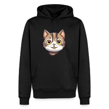 Amerikanisch Drahthaar Katze Karikatur Aquarell Clipart - Männer Premium Bio Hoodie - Schwarz - Vorne - Nico (187cm)