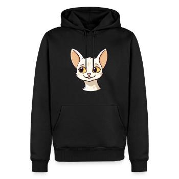 Javanische Katze Karikatur Aquarell Illustration - Männer Premium Bio Hoodie - Schwarz - Vorne - Nico (187cm)
