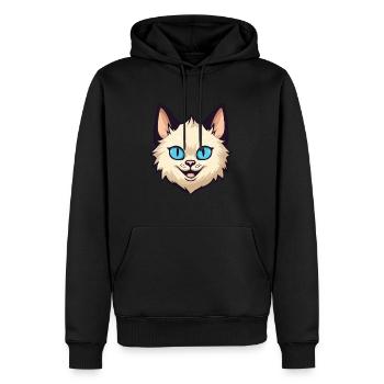 Balinesische Katze Cartoon Aquarell Illustration - Männer Premium Bio Hoodie - Schwarz - Vorne - Nico (187cm)