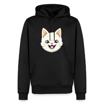 Asian Cat Colorful Cartoon Watercolor Illustration - Men’s Premium Organic Hoodie - black - Front - Nico (187cm)