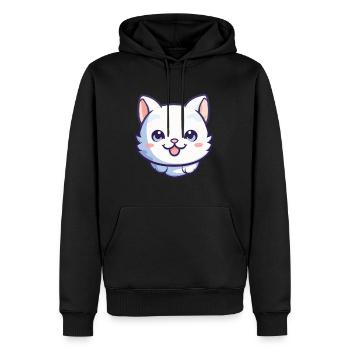 Bambino Cat Cartoon Illustration à l’aquarelle - Sweat à capuche Premium bio Homme - noir - Devant - Nico (187cm)