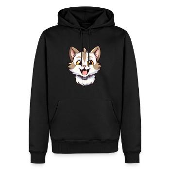 Bambino Cat Cartoon Illustration à l’aquarelle - Sweat à capuche Premium bio Homme - noir - Devant - Nico (187cm)