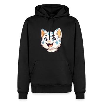 Australische gefleckte Nebelkatze Karikatur Aquarell Kunst - Männer Premium Bio Hoodie - Schwarz - Vorne - Nico (187cm)
