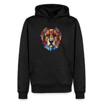 Sarplaninac Hunderasse Aquarell Illustration - Männer Premium Bio Hoodie - Schwarz - Vorne - Nico (187cm)